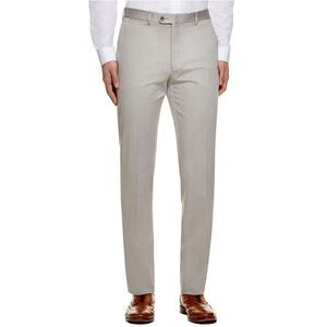 Valentini Mens Slim Fit Stretch Cotton Pants 40 Grey - NWT $275